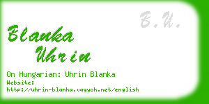 blanka uhrin business card
